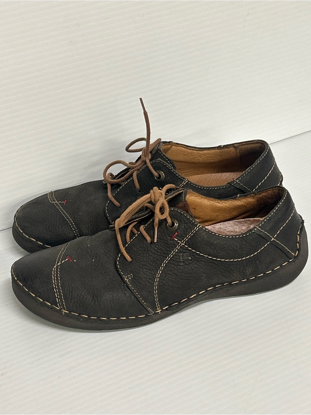 Josef Seibel Women's Fergey 20 Dark Brown Leather Lace Up Oxford Shoes Size 40